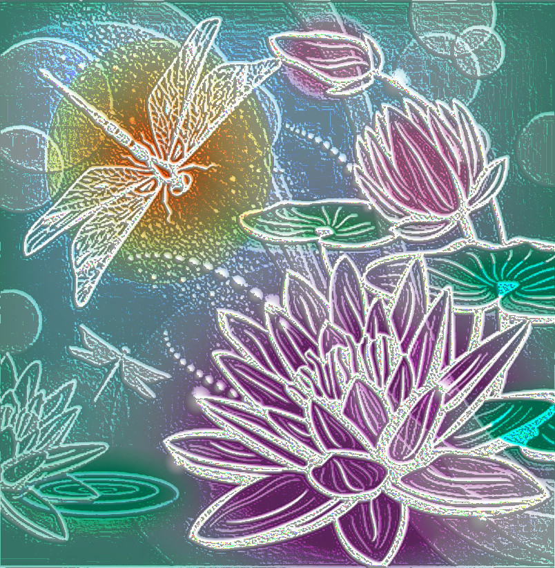 Dragonfly Floral.Edgey Black.JPG