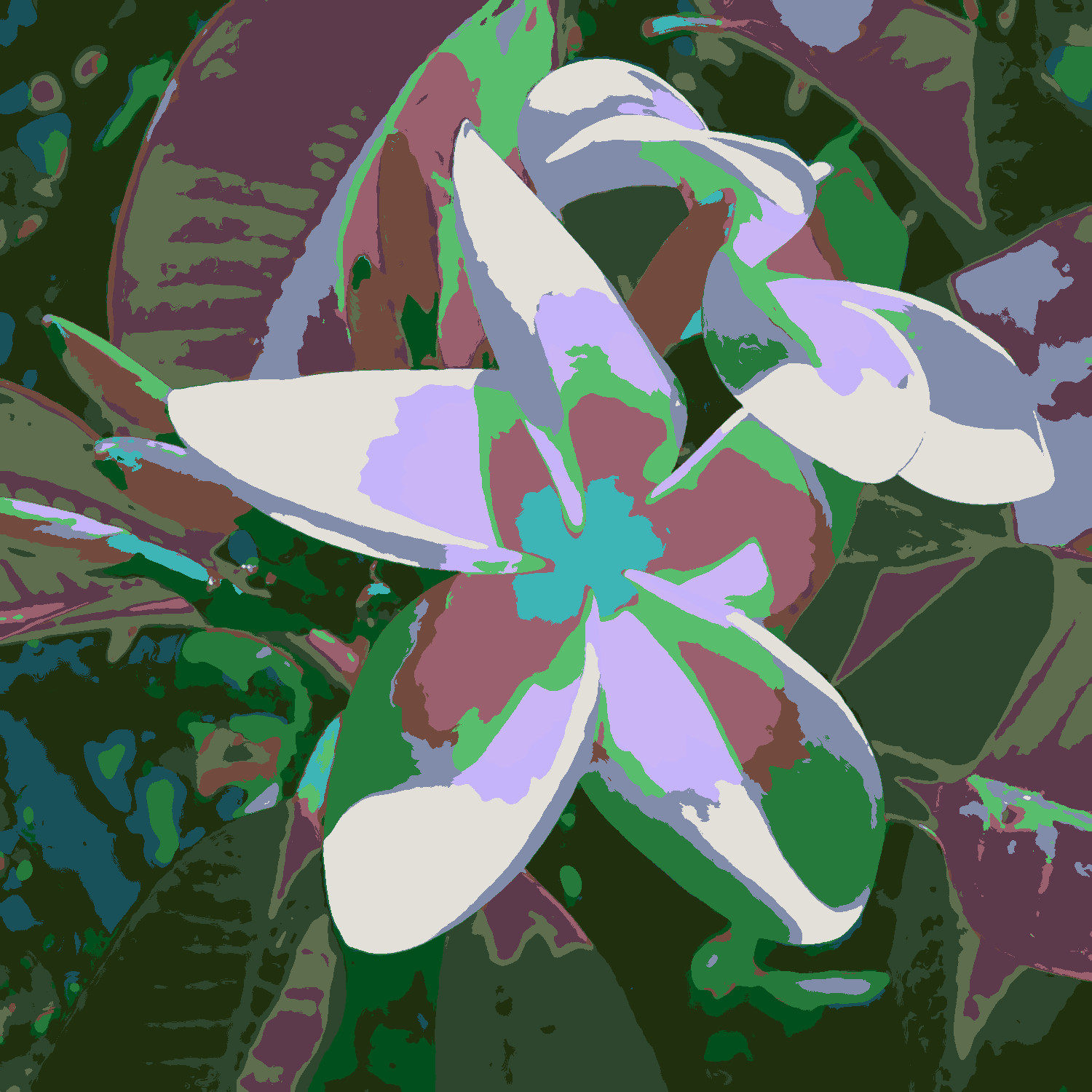 2017-04-17 07-06-51 plumeria-209904_960_720-crop, as a Warhol painting, 15 areas.jpg