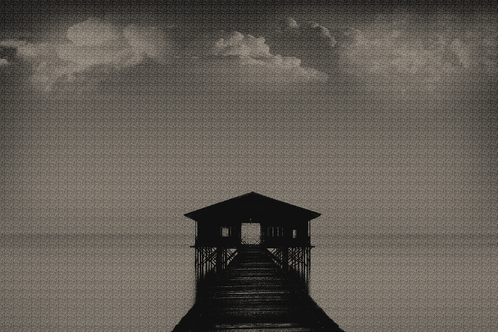 Dinasset.Grayscale Dither. Lake dock scene.jpg