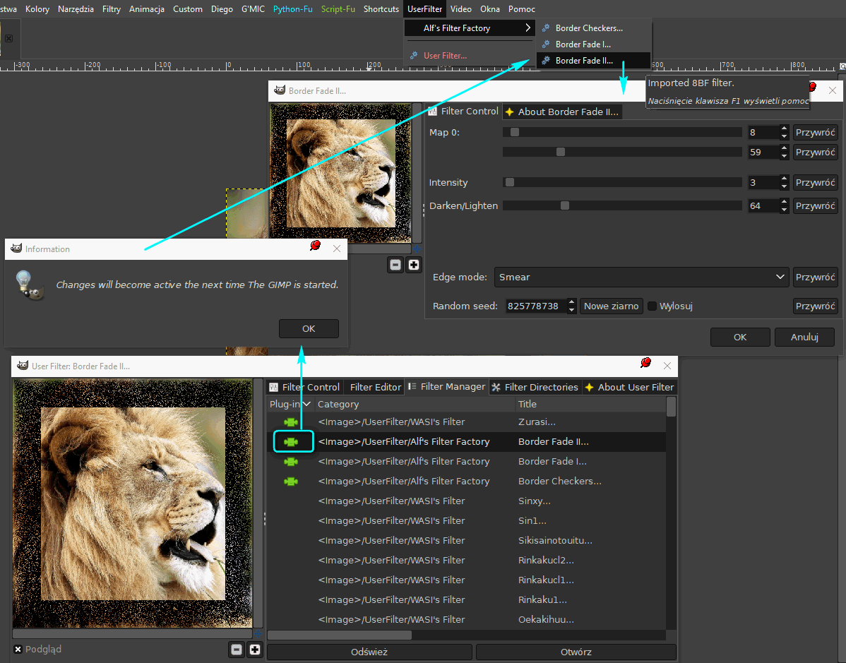 UserFilter-New item in the Gimp menu.png