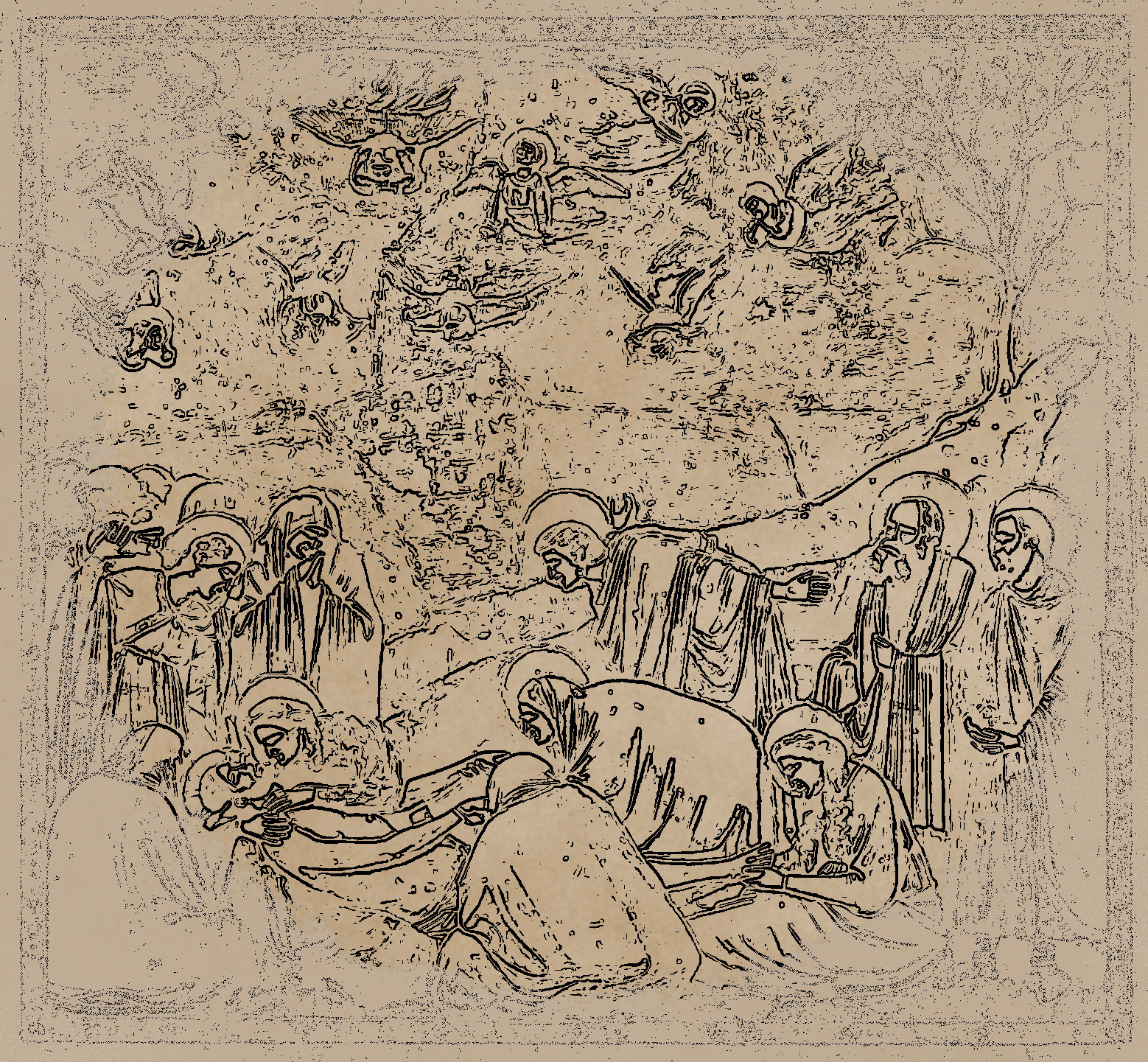 2021-06-30 13-04-21 Giotto_-_Scrovegni_-_-36-_-_Lamentation_(The_Mourning_of_Christ)_adj with JVID effect B2 (Line Art) paper PAPER_BAG.jpg