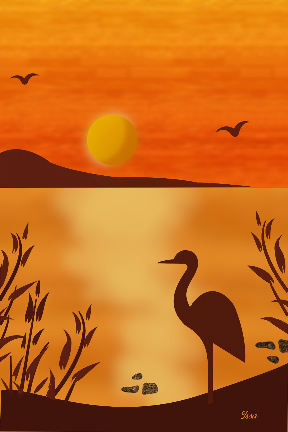 Sunset at the lagoon_Heron_illustration_Issa.jpg