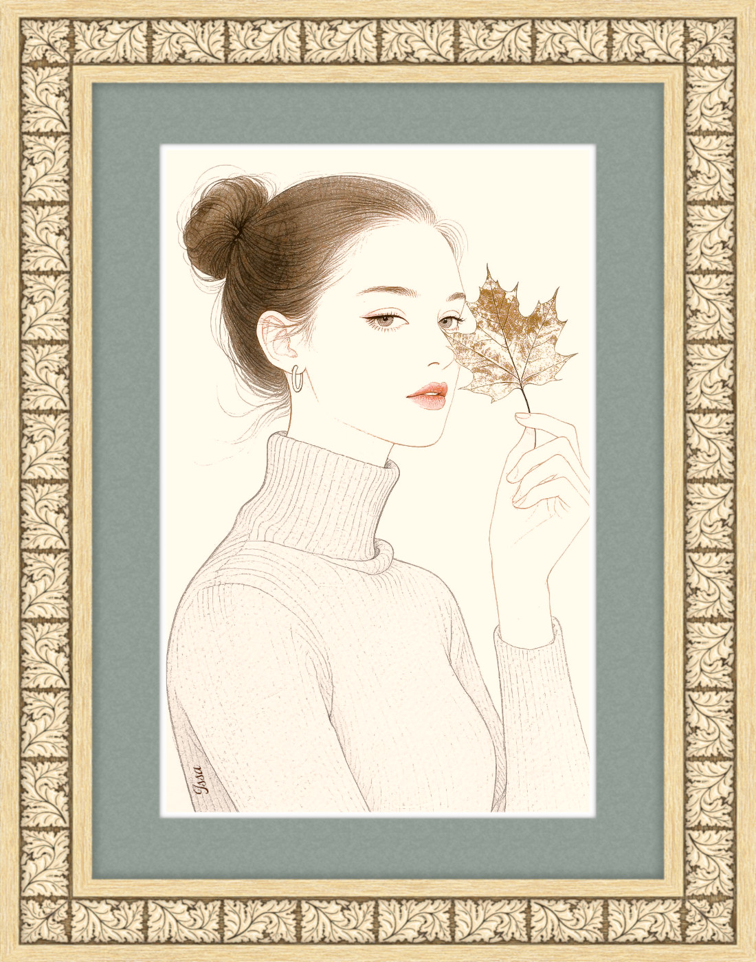 Woman-Fall-portrait-CrossHatchSketch_+_Frame_Issa.JPG